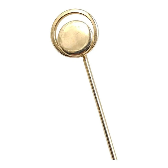 Marked SC Sarah Coventry Circle Lapel Stick Hat Pin Gold Tone Vintage - Picture 2 of 6